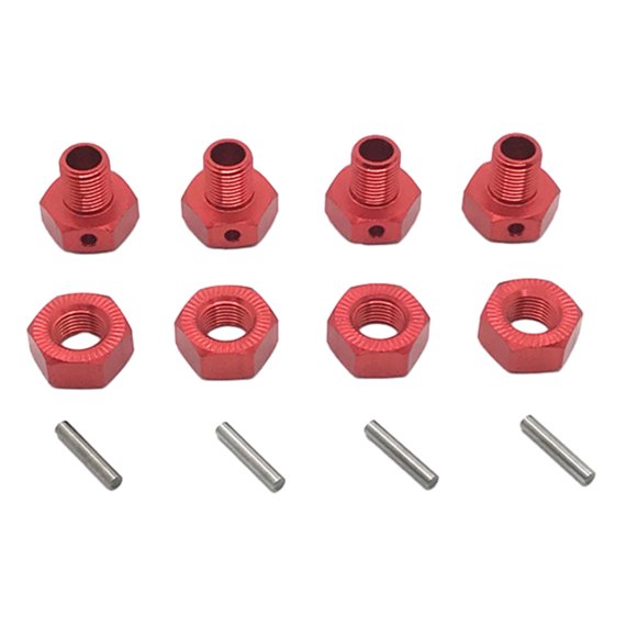Vogacara RCGOFFLOW 8 piezas de aleación de aluminio rueda hexagonal montaje 1/10 rojo