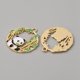 thumbnail image 2 of Alloy Enamel Pendants Panda Bamboo Charm Light Gold Green 28x25x1.5mm Hole: 2mm, 2 of 2