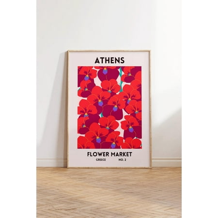 Athens Print Greece Flower Market Wall Art Athens Poster Pink Floral Decor Athens Artwork Greek Wall Art 1 Print Wall Art, Modern Wall Decor, 8x12 UNFRAMED