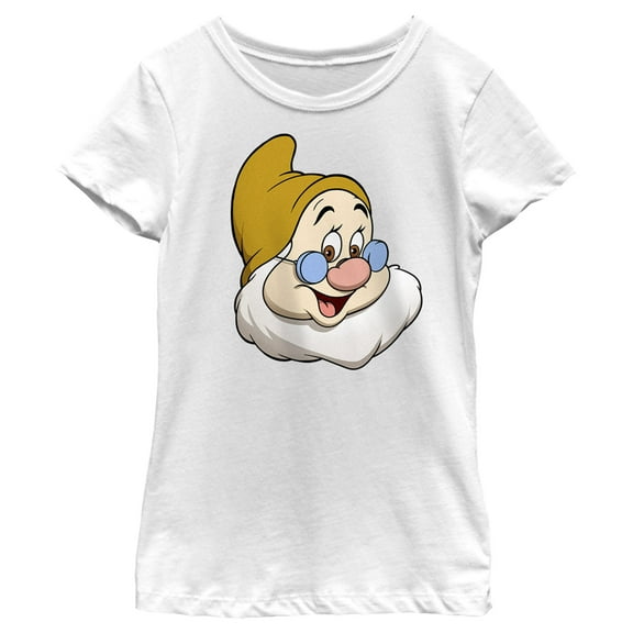 Girl's Snow White and the Seven Dwarfs Doc's Face Graphic Tee White X Large