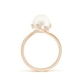 thumbnail image 2 of ANGARA Freshwater Cultured Pearl Olive Leaf Bypass Ring in 14K Rose Gold for Women | June Birthstone, Birthday, Anniversary, Jewelry Gift for Women | Pearl Ring, 2 of 12