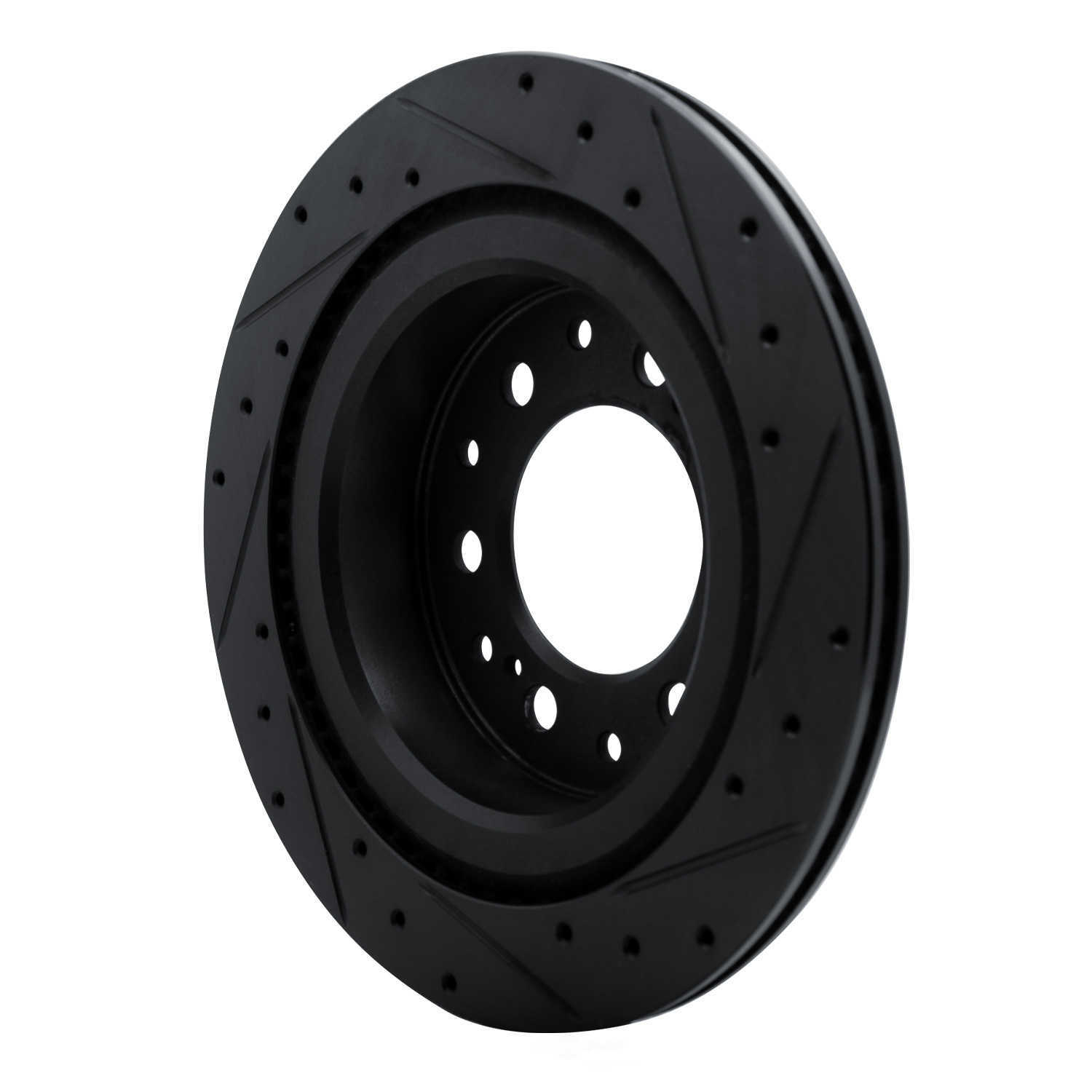 Dynamic Friction Company 633-76163L DFC Brake Rotor - Drilled And Slotted - Black