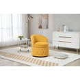 thumbnail image 2 of Swivel Barrel Chair, Upholstered Modern Round Accent Arm Chairs, 360 Degree Swivel Single Sofa Armchair, Velvet Fabric Chair Club Chairs for Nursery Living Room Bedroom Hotel Office, Musterd yellow, 2 of 7