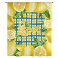 thumbnail image 2 of Yellow Lemon Sheer Curtains 63 Inches Long, Summer Botanical Blue Yellow Buffalo Plaid Light Filering Curtains, Breathable Simi Curtain Privacy Drapes for Living Room Bedroom Window Treatment, 2 of 9