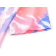thumbnail image 5 of Beezizac Teen/Little Girls Nightgown – Summer Short Sleeves Sleepwear Trendy Blue & Coral Swirl Nightdress Pajama Size 6, 5 of 7