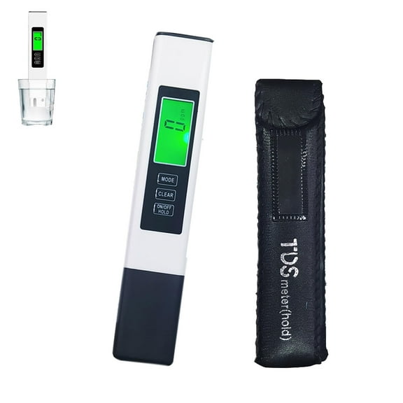 New 4 in 1 Tds Meter Digital Water Teste,Water Tester for Drinking Waters for Tap,Well,Pool,Hydroponics,Aquarium,Ro/Di System,Compact and Portable (White-Leather Case)