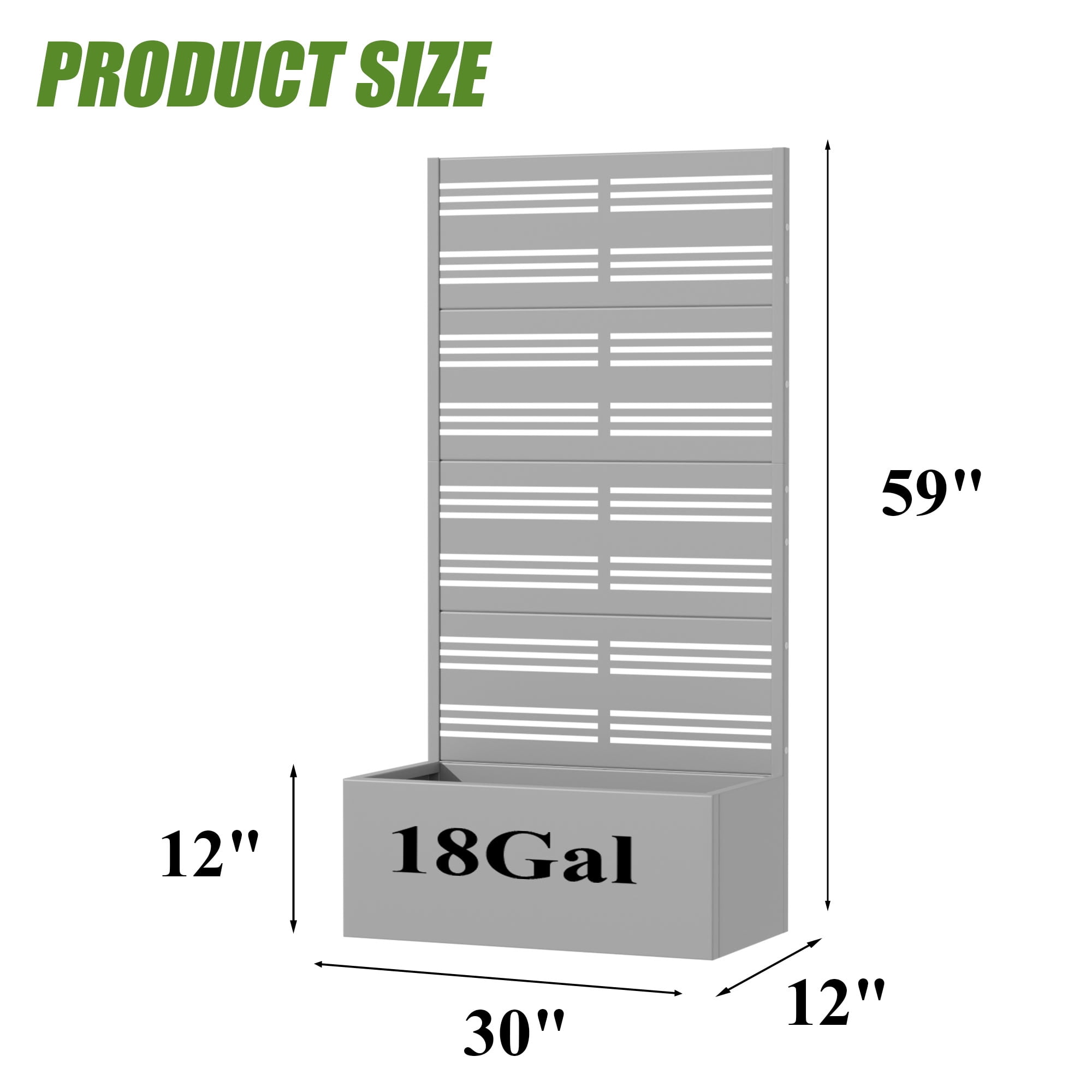 MAYEERTY 59*30in Outdoor Metal Planter Box, Space Saving Balcony Planter, Small Garden Planter Box for Patio, Garden, Yard