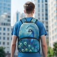 thumbnail image 6 of POLERO Peacock Pattern Large Capacity Backpack for Daily Use Outdoor, Waterproof Lightweight Polyester Bookbag, 6 of 10
