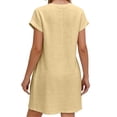 thumbnail image 6 of LIaqionyy Women's T Shirt Dress Short Sleeve Summer Casual Button down Crew Neck Sundresses Mini Dresses, 6 of 7