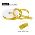 thumbnail image 2 of Uxcell Satin Ribbon Grosgrain Solid Silk Wedding Bouquet Ribbon for Valentine's Day Gift Wrapping Cake Box Bows Gold Yellow-9/16" x 33 Yard, 2 of 7