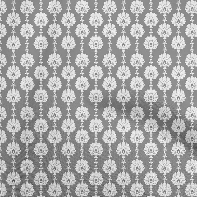 oneOone Cotton Poplin Twill Gray Fabric Asian Block Craft Projects Decor Fabric Printed By The Yard 56 Inch Wide