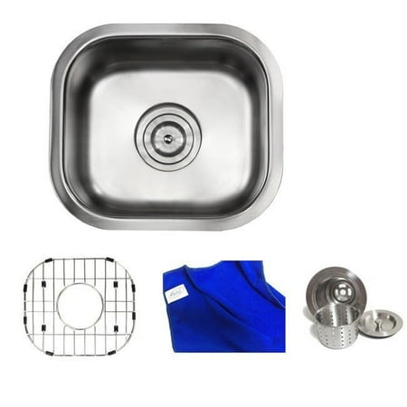 Undermount Hammertone Bar - Contempo Living Inc Ariel Pearl Satin 14-inch Premium 18-gauge Stainless Steel Undermount Single Bowl Island/ Bar/ Kitchen Sink Full Accessories