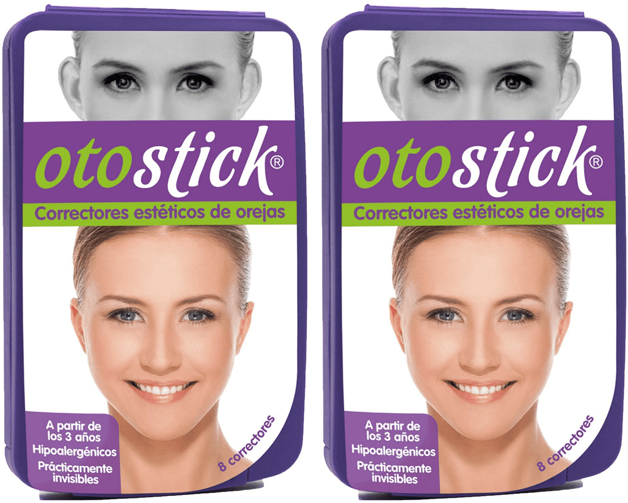 OTOSTICK Ear Correctors- Cosmetic Instant Correctors for Prominent/  Protruding Ears 16 units ( Twin Pack) Spanish Version