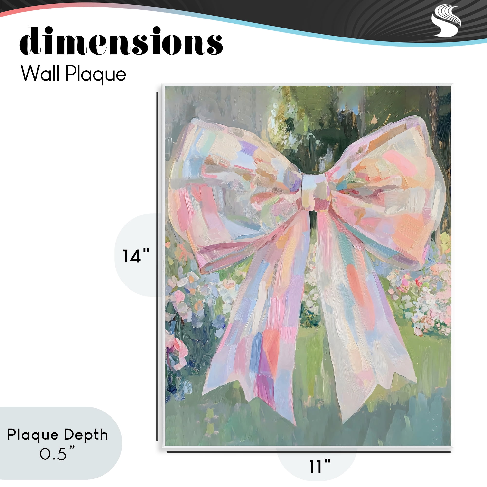 Stupell Industries Iridescent Pink Bow in Garden Wall Plaque Art, design by The Prints Vibe