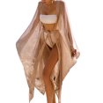 thumbnail image 1 of Gupgi Robe Longue de Plage pour Femmes, Couleur Unie, Ouverte à l'Avant, Taille à Nouer, Résistante au Soleil, 1 of 5