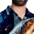 thumbnail image 5 of Starry Shark Men's Casual Printed Button Down Short Sleeve Spread Collar Beach Shirts for Summer, Unisex, 5 of 6