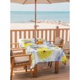 thumbnail image 2 of Outdoor Tablecloth with Umbrella Hole for Patio/Picnic/Party/Camping, Yellow Watercolor Floral Waterproof Table Cloth Rectangle Table Cover Washable, Spring Flower Abstract Art (60"x 84"), 2 of 8