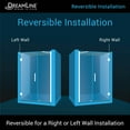 thumbnail image 4 of DreamLine Unidoor 48-49 in. W x 72 in. H Frameless Hinged Shower Door with Support Arm in Satin Black, 4 of 12