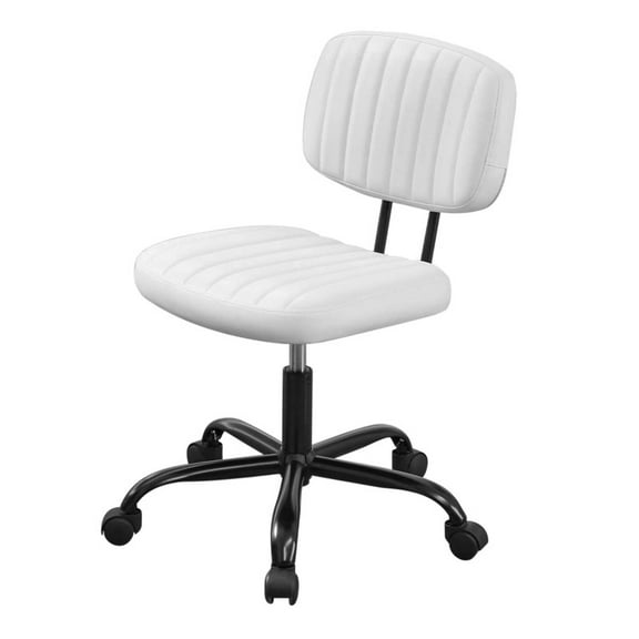 EBQOSK Adjustable Height 360° Rolling Swivel Computer Task Chair without Arm White