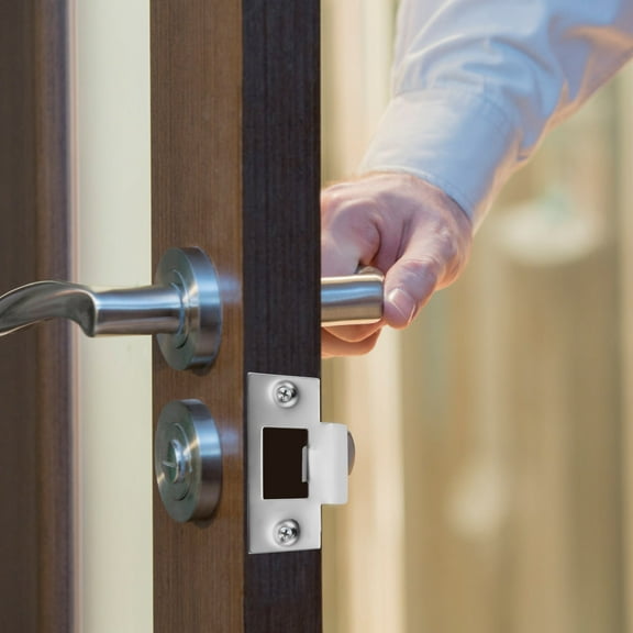 ULTNICE Door Latch Strike Plate Light Grey 4Set Stainless Steel 2.9In X 1.8In X 0.04In