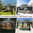 thumbnail image 6 of COBIZI 10'x 13' Metal Patio Gazebo, Outdoor Gazebo Canopy Tent for Backyard with Mosquito Netting, Gazebos Shelter with Steel Frame, Patio Covers for Sun and Rain, Gray, 6 of 14