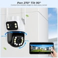 thumbnail image 2 of Cámara IP PTZ de 8MP y 4K con doble lente para exteriores, videocámara HD de 4MP con detección humana Ai, protección de seguridad, Wifi, CCTV, vigilancia iCSee, 2 of 3