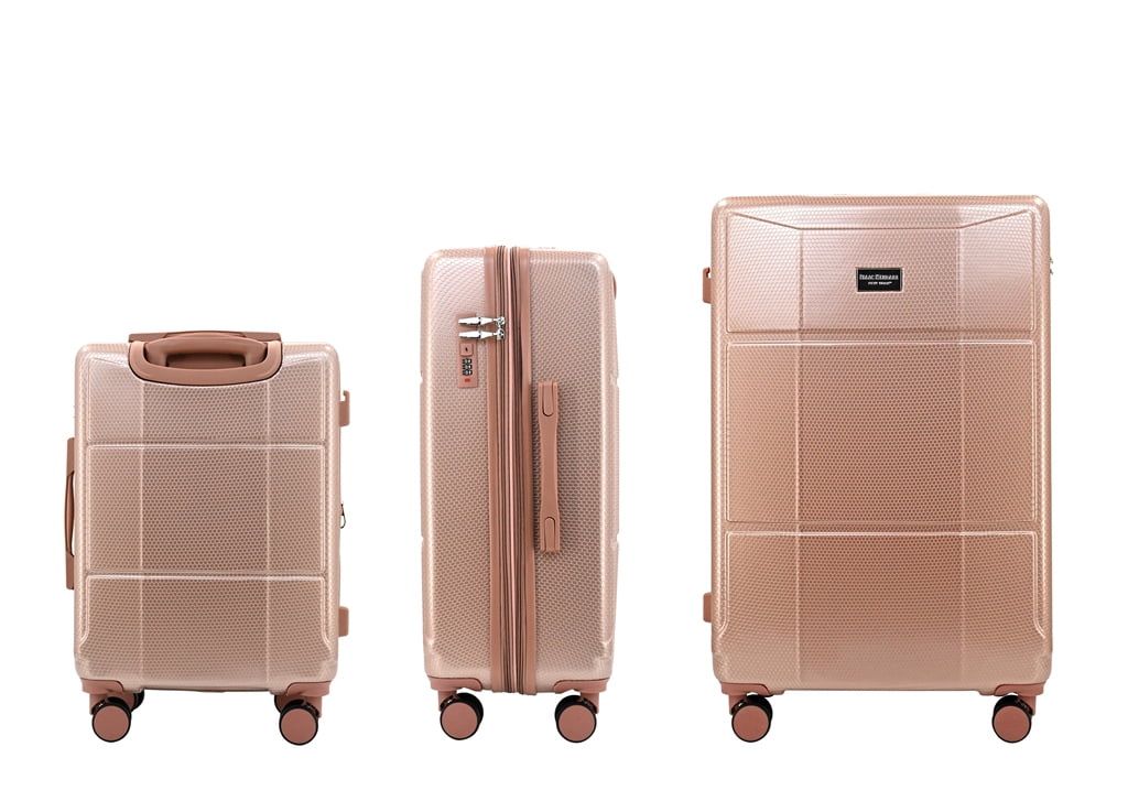 Isaac Mizrahi Aero 3-Piece Luggage Set, Hard Shell Spinner, Rose