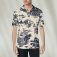 thumbnail image 2 of CCRFTGI Mens Hawaiian Shirt 3xl Cotton Short Sleeve Polo Shirts Summer Plain Men Shirts Vacation Palm Trees Graphic Button Up Tshirt,Beige XL, 2 of 5