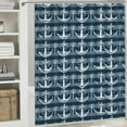 thumbnail image 6 of Orinice  Nautical Shower Curtain, Anchor Pattern Marine Themed Symmetric Adventure Cottage Ship Boat Motif, Cloth Fabric Bathroom Decor Set with Hooks 60x72, 6 of 7