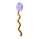 thumbnail image 1 of Cuchara Ondulada Transparente Y Colorida Juego de cubiertos de alta gama: 1 pieza de cucharas de café y postre de vidrio en colores morado y amarillo con mangos ondulados arqueados. Rkxzt, 1 of 9