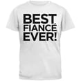thumbnail image 1 of T-Shirt Adulte Blanc Saint-Valentin - Meilleur Fiancé de Tous les Temps, 1 of 1