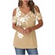 thumbnail image 1 of Algodón Fuera Del Hombro Tops para las Mujeres Blusas de Impresión de Manga Corta Cuello en V Top de Moda, Blusa de Verano Casual, 1 of 7