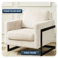 thumbnail image 3 of LeisureMod Geometric Accent Chair Upholstered Side Armchair with Black Stainless-Steel Base for Office, Living Room, Lounges Lincoln Series in Grey, 3 of 10