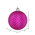 thumbnail image 2 of Vickerman 4" Fuchsia Durian Glitter Ball Ornament, 6 per Bag, 2 of 3