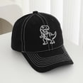 thumbnail image 4 of Staki Boys Baseball Cap Toddler Baseball Hat Baby Boys Cap Girls Adjustable Dinosaur Baseball Hats Kids Boy Caps Toddler Sun Hats Black,3-8 Years, 4 of 4