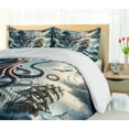 thumbnail image 4 of Ambesonne Nautical Duvet Cover Set, Fantasy Sea World Kraken, Calking, Teal Mauve, 4 of 6