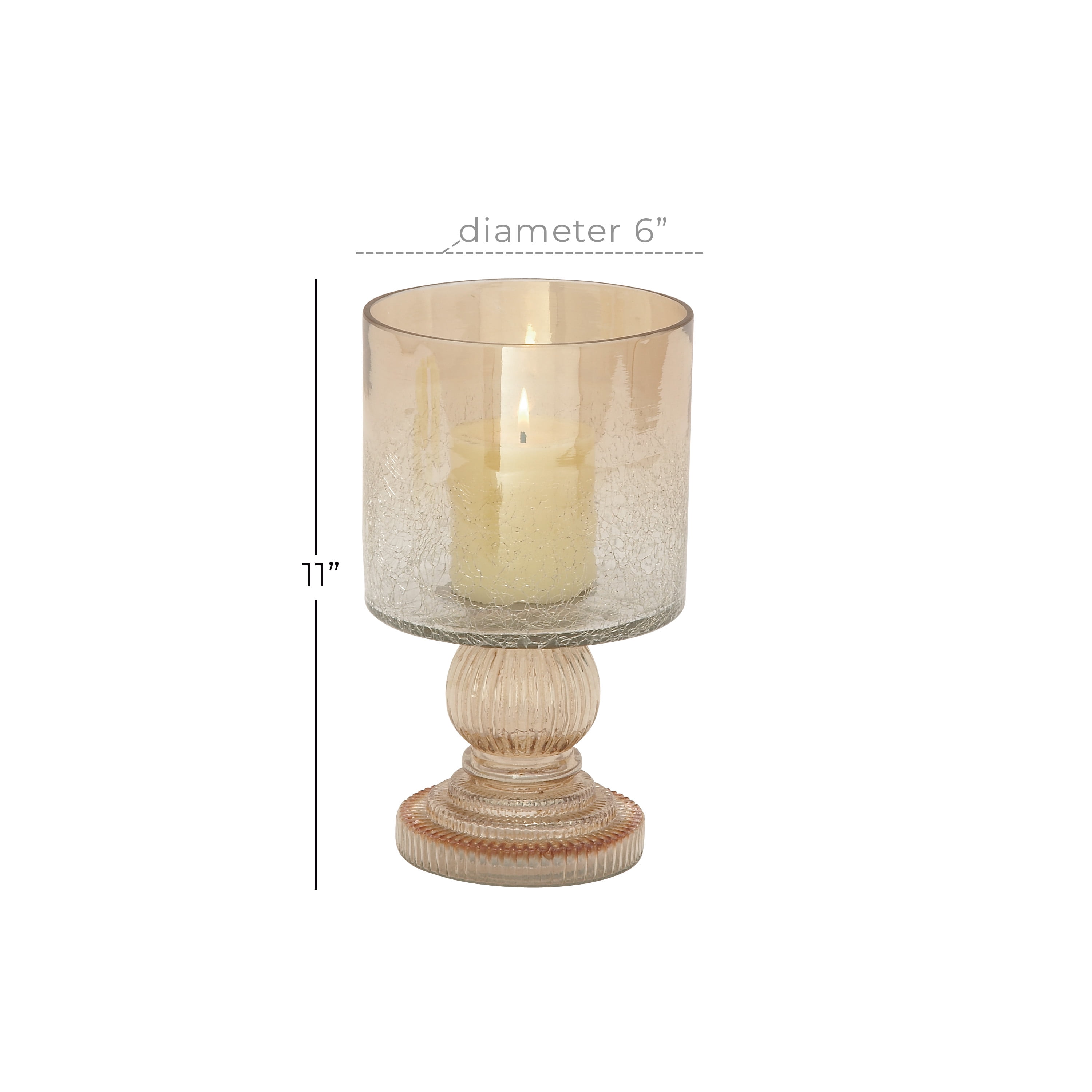 Rustic Hurricane Lantern Candle Holder with Glass Globe - Hand-Carved  Wooden Pillar