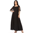 thumbnail image 5 of Sakkas Niam Women's Maxi Capelet Long Dress Celtic Medieval Renaissance Adjustable - Black - L/XLP, 5 of 5