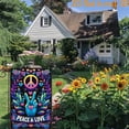 thumbnail image 4 of 2D plane, 1 2D plane peace and love gesture-themed flag courtyard, vertical double-sided garden decoration of the flag, peace and love garden flag, indoor and outdoor decoration trend theme 12x18 inc, 4 of 6