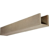 Ekena Millwork 6"W x 4"H x 10'L 3-Sided (U-beam) Rough Sawn Endurathane Faux Wood Ceiling Beam, White Washed