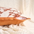thumbnail image 3 of Unique Bargains Set of 2 Chenille Leaves Jacquard Throw Pillow Covers Orange, 3 of 7