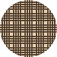 thumbnail image 1 of Ahgly Company Indoor Round Patterned Black Bean Brown Area Rugs, 3' Round, 1 of 6