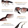 thumbnail image 4 of KANASTAL Large Fit over Glasses Sunglasses for Women Polarized UV400 Protection, Trendy Square Shades for Driving Riding Graidient Brown, 4 of 7