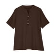 thumbnail image 5 of qolati Two Piece Sets for Women Solid 2 Piece Outfits Cotton Linen Oversized Button Down V Neck Long Sleeve Shirts High Waist Drawstring Wide Legs Pants Lounge Sets, 5 of 9