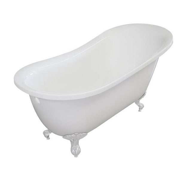 Single Slipper Acrylic Clawfoot Tub, 27 Inch Long Bathtub
