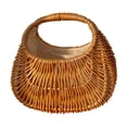 thumbnail image 3 of Bolso de paja para mujer, bolso de mano de mimbre con asa superior, forma de concha, tejido a mano, moderno 22cmx12cmx22cm, 3 of 9