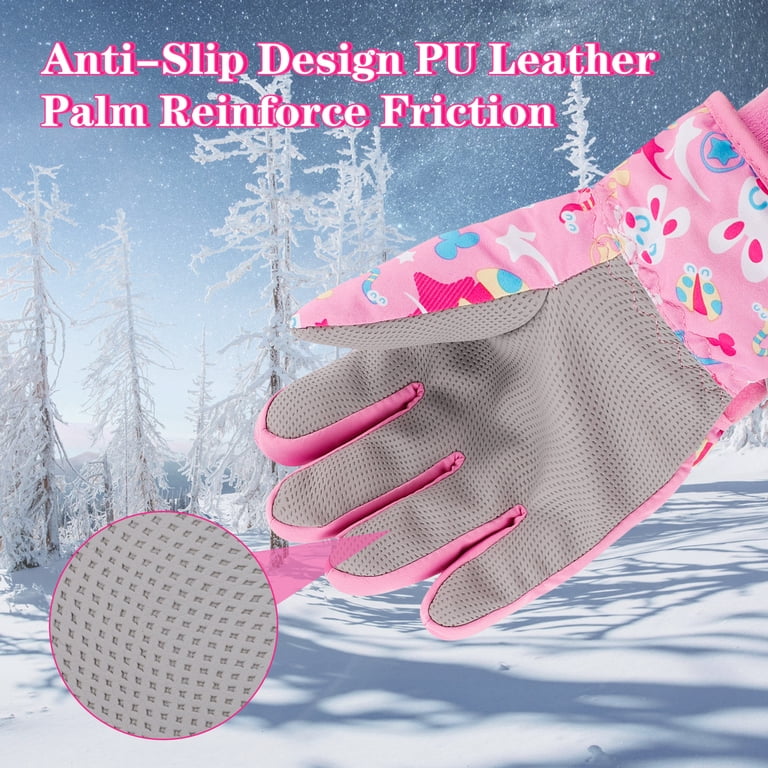 Springcorner Kids Snow Ski Gloves, Waterproof, Pink photo 7