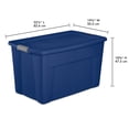 thumbnail image 2 of Sterilite 132L Latch Tote- Blue, 2 of 7