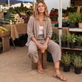 thumbnail image 6 of Petite Capri Pants Womens Wide Leg Palazzo 2026 Summer Casual Pull on High Waisted Barrel Lounge Flowy Cropped Beach Work Trousers Khaki 2XL, 6 of 7