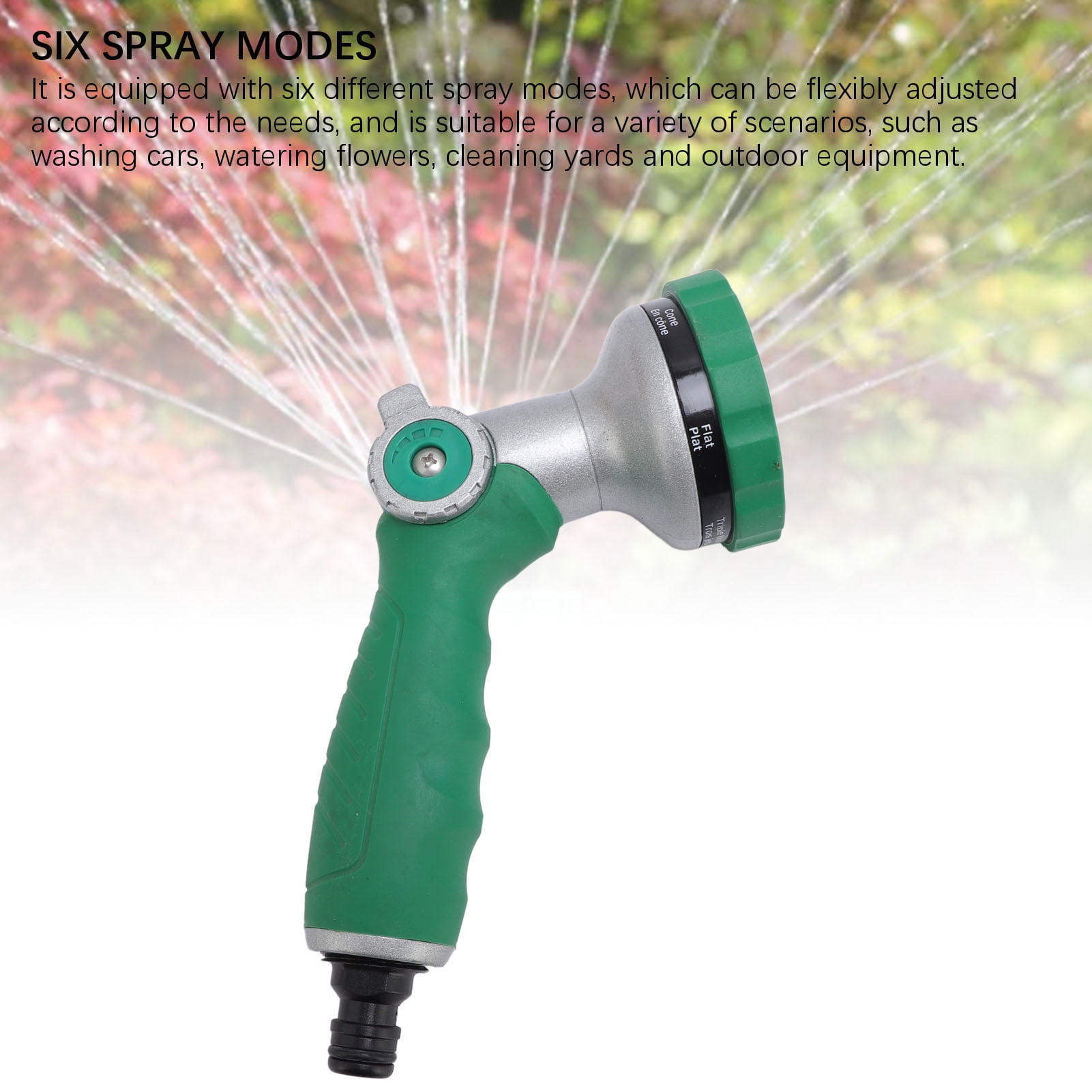 BOKYAN Garden Hose Nozzle, 6-Pattern Slip Resistant Ergonomic Grip High Pressure Water Sprayer (8.27 in / 21 cm) for Washing Cars, Watering Flowers, and Patio Cleaning